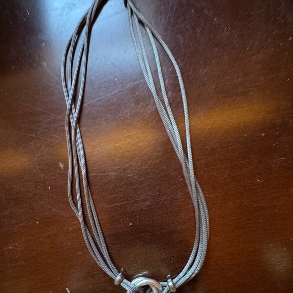 Jared Jewelry - Jareds Women's Multi-Strand Gray Knot Pendant Necklace